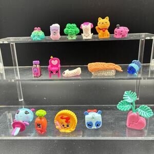 Lot Of Small Toys Shopkins, Sushi, Broccoli, Shoe, Chair Plus Other Toys